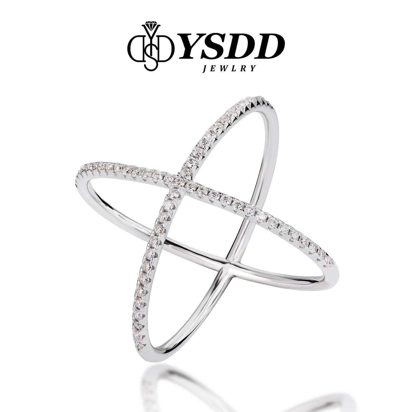 【#202 X Band】Moissanite Stacking Band in 925 Sterling Silver