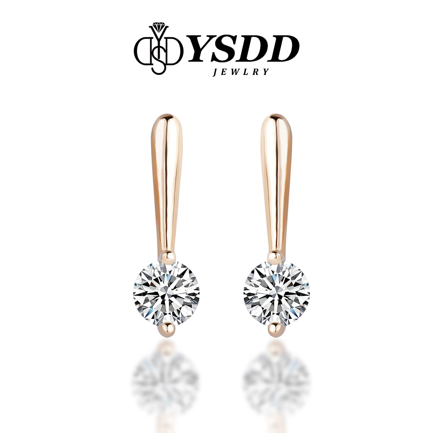 【#172 New Arrival】Classic Solitaire Moissanite Drop Earrings in 925 Sterling Silver