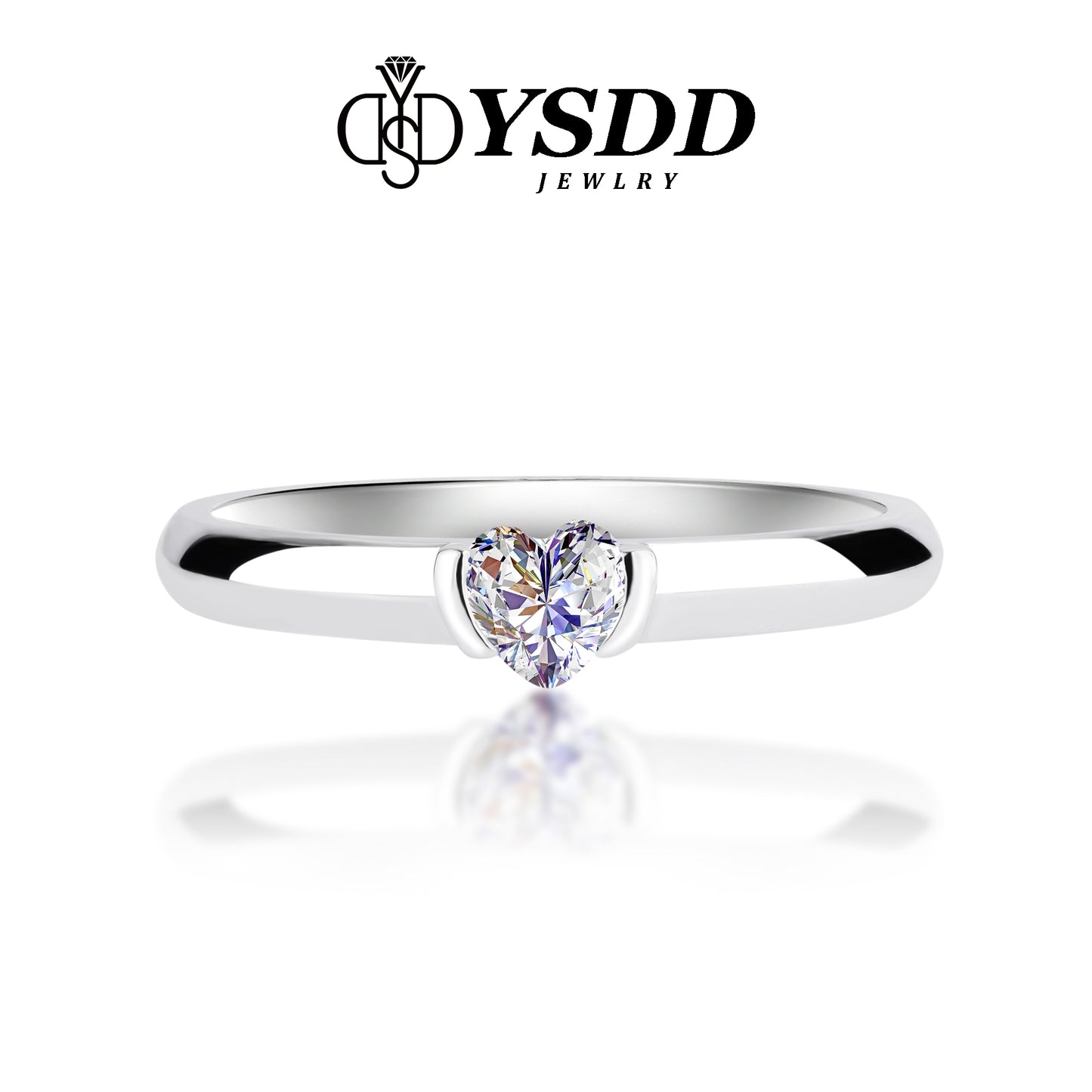 【#183 Friendship】Dainty Moissanite Heart Ring in 925 Sterling Silver