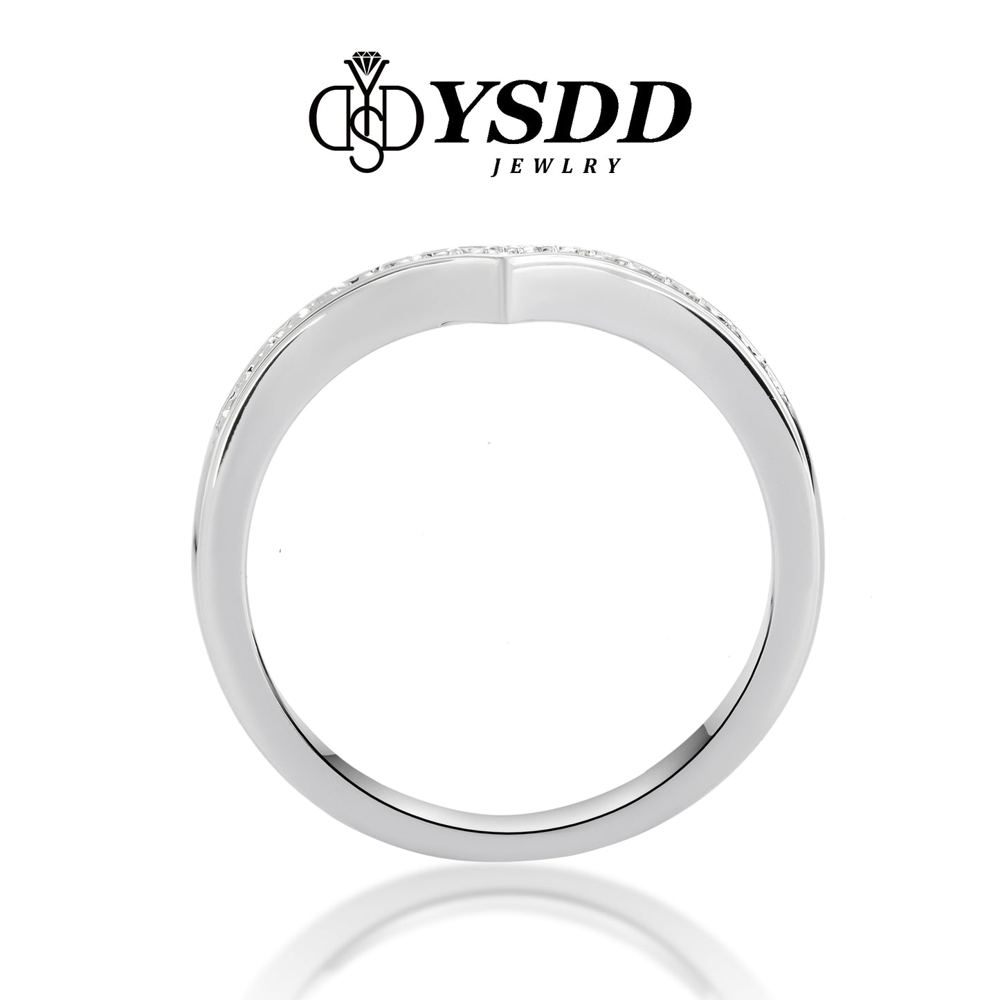 【#60 V-shape】925 Sterling Silver Moissanite Rings