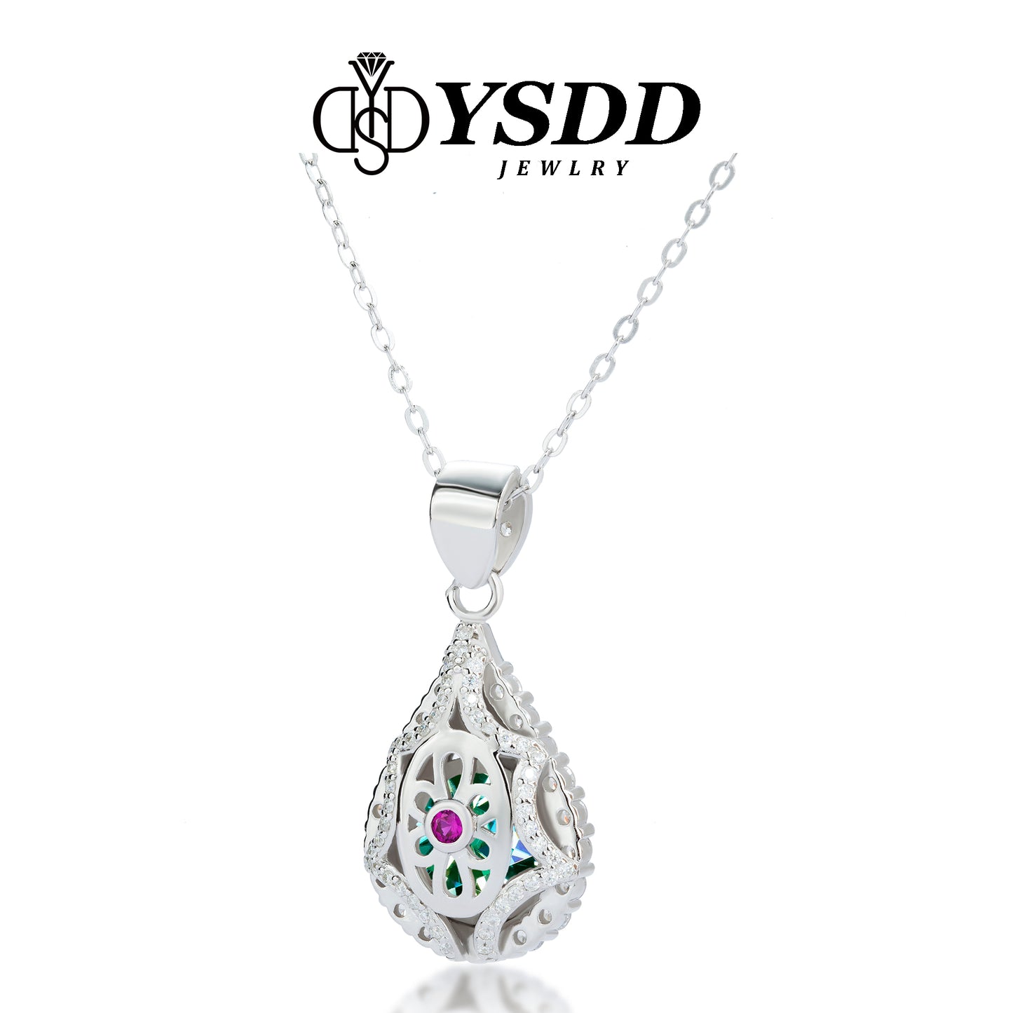 【#64】925 Sterling Silver 5CT Moissanite Necklace