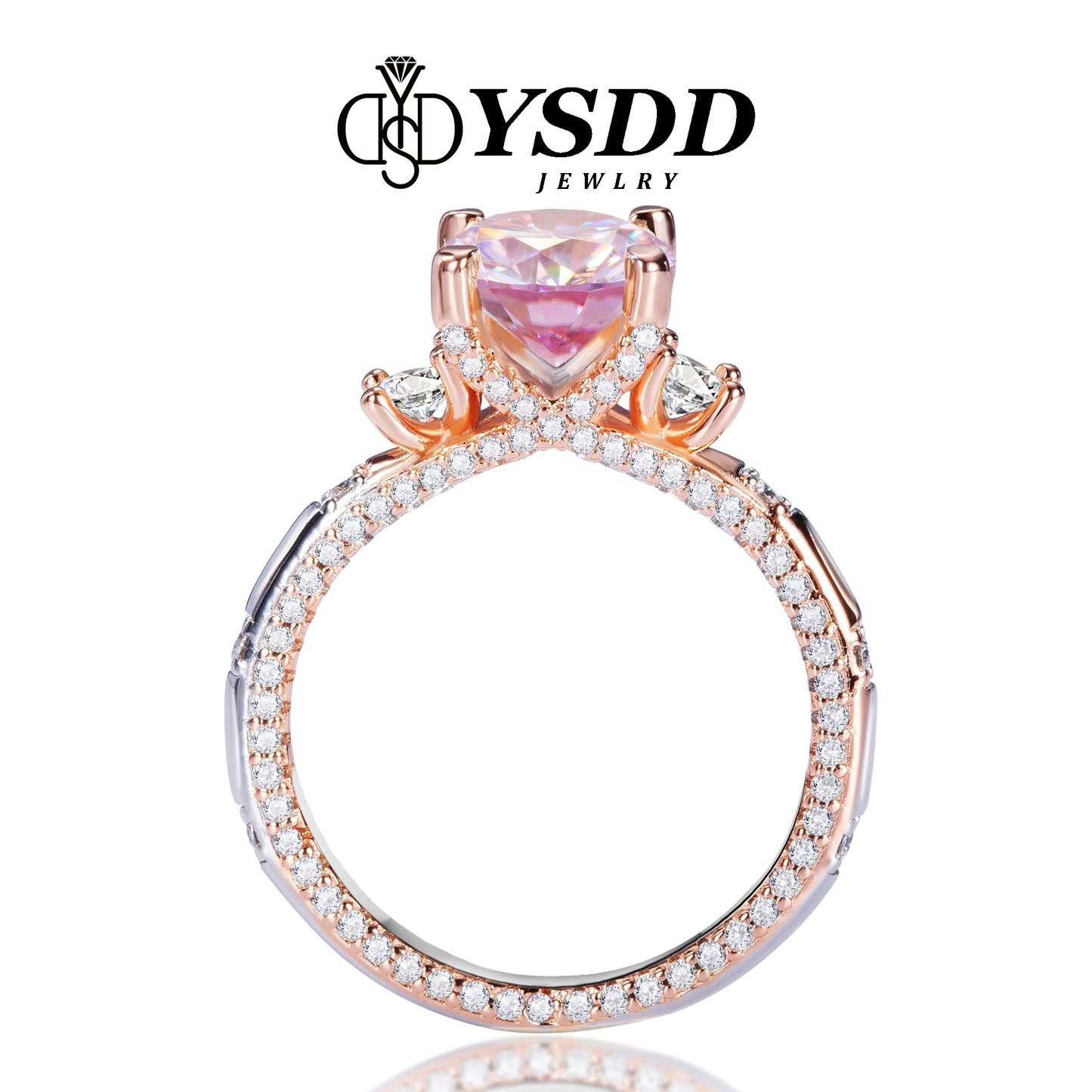 【#149 Winter Limited】1-3CT 925 Sterling Silver Sakura Pink Moissanite Rings